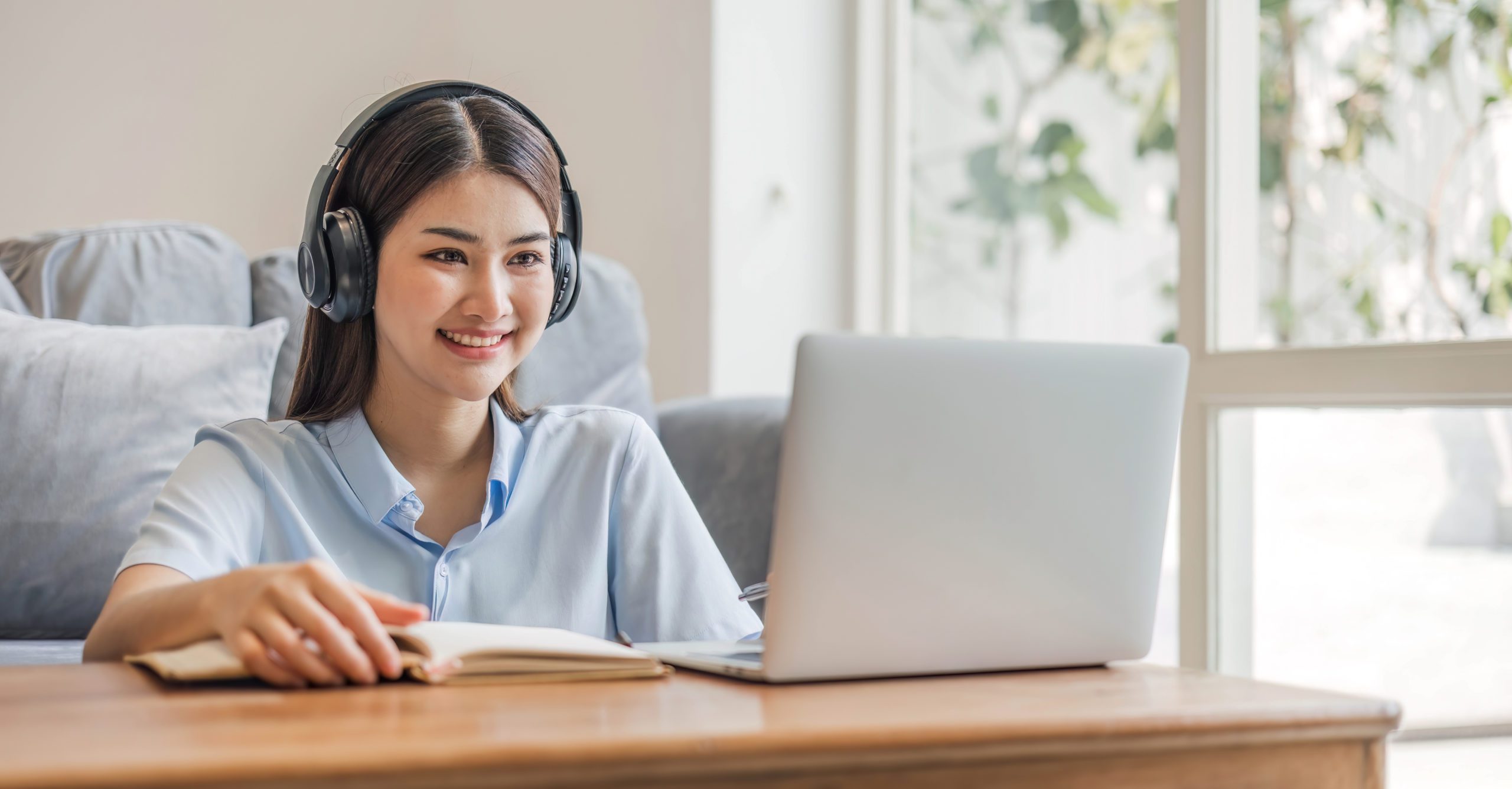 Asian Girl Student Online Learning Class Study Online Video Call